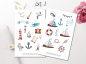 Mobile Preview: Maritime Seagulls Sticker Set